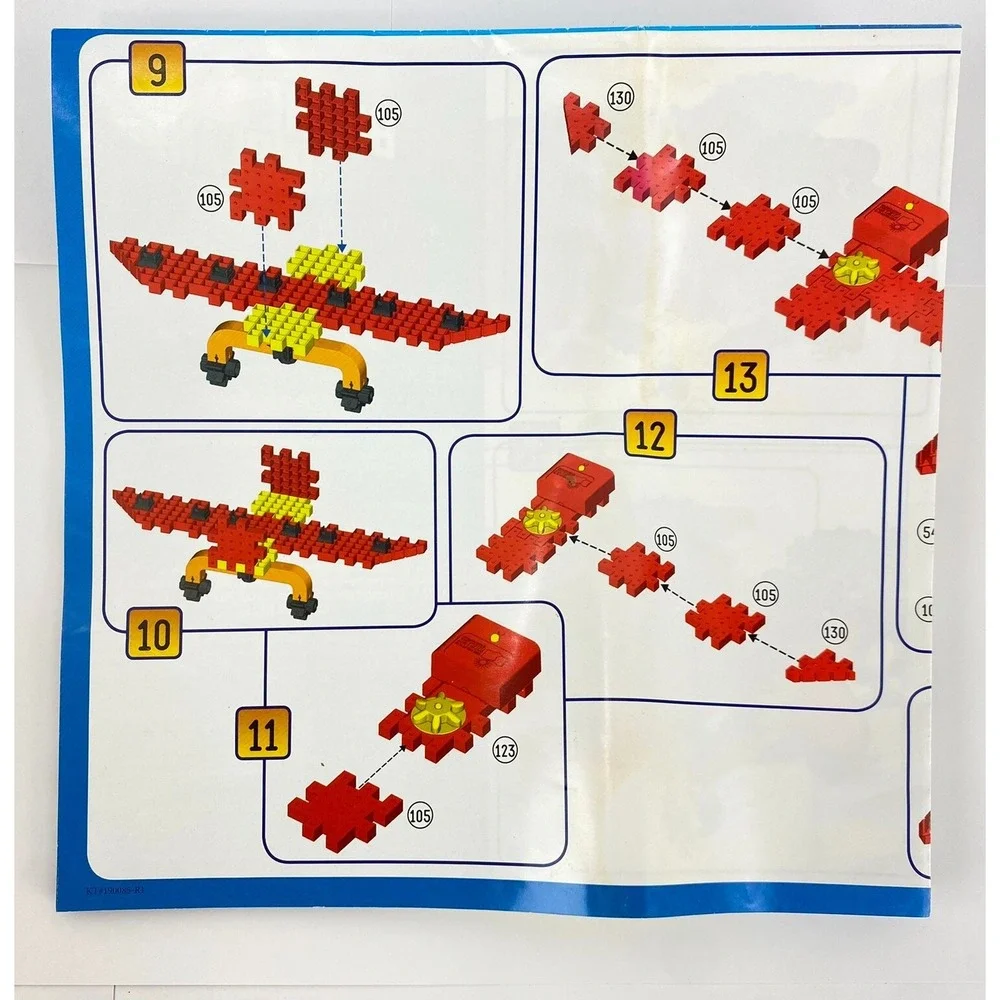 Techno Gears Construction Toy Bionic Biplane Airplane Building Toys, Many Parts!